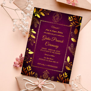 Invitación Casa hindú que calienta a Griha Pravesh