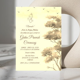 Invitación Casa hindú que calienta a Griha Pravesh