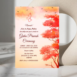 Invitación Casa hindú que calienta a Griha Pravesh