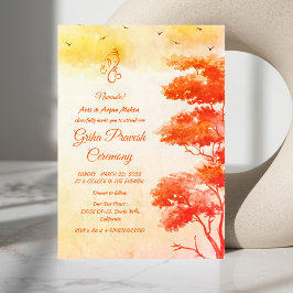 Invitación Casa hindú que calienta a Griha Pravesh