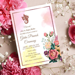 Invitación Casa hindú que calienta a Griha Pravesh