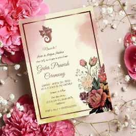 Invitación Casa hindú que calienta a Griha Pravesh