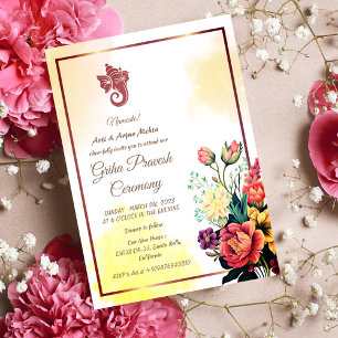 Invitación Casa hindú que calienta a Griha Pravesh