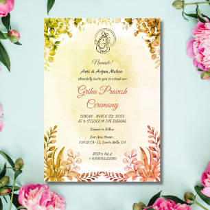 Invitación Casa hindú que calienta a Griha Pravesh