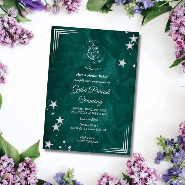 Invitación Casa hindú que calienta a Griha Pravesh (Subido por el creador)