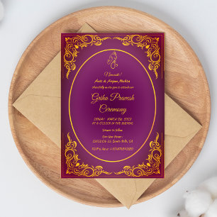 Invitación Casa hindú que calienta a Griha Pravesh