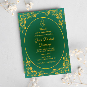 Invitación Casa hindú que calienta a Griha Pravesh