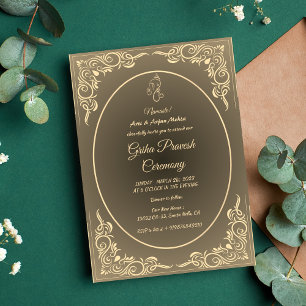 Invitación Casa hindú que calienta a Griha Pravesh