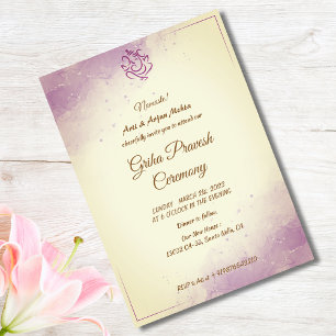 Invitación Casa hindú que calienta a Griha Pravesh