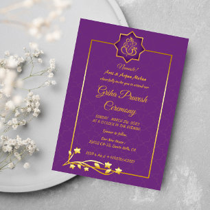Invitación Casa hindú que calienta a Griha Pravesh