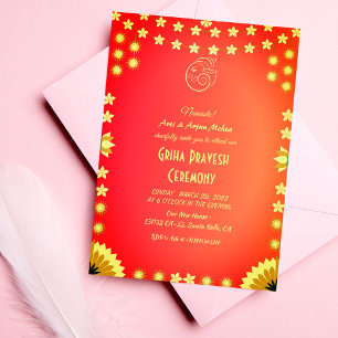 Invitación Casa hindú que calienta a Griha Pravesh