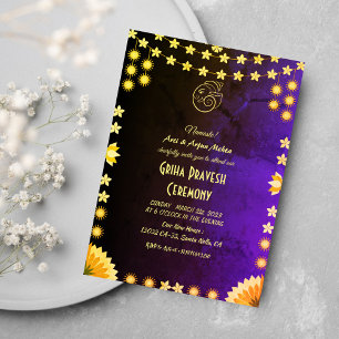 Invitación Casa hindú que calienta a Griha Pravesh