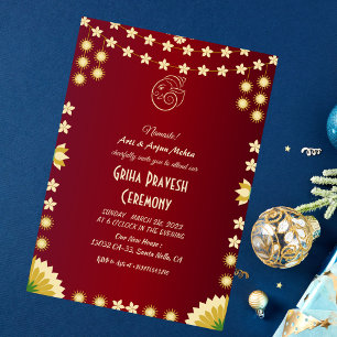Invitación Casa hindú que calienta a Griha Pravesh