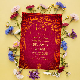 Invitación Casa hindú que calienta a Griha Pravesh Ganesha do