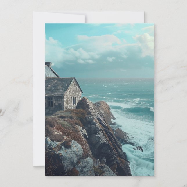 Invitación Casa medieval en un acantilado (Anverso)