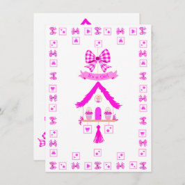 Invitación Casa rosa personalizada Es un Chica
