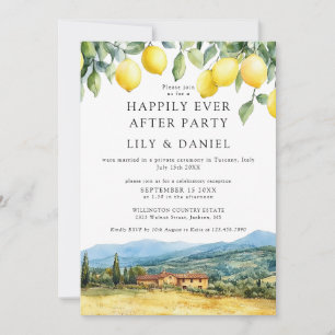 Invitación Casados Felices Limones Toscana Italia Boda