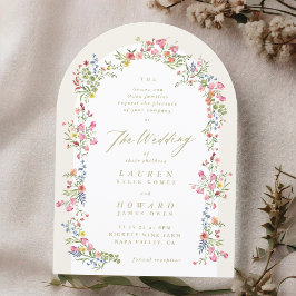 Invitación casamiento romántico arcos florales en el jardín d