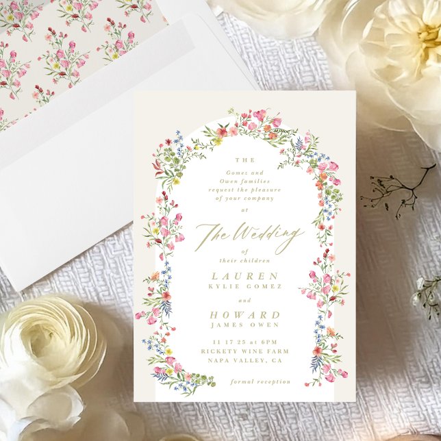 Invitación casamiento romántico arcos florales en el jardín d (Subido por el creador)