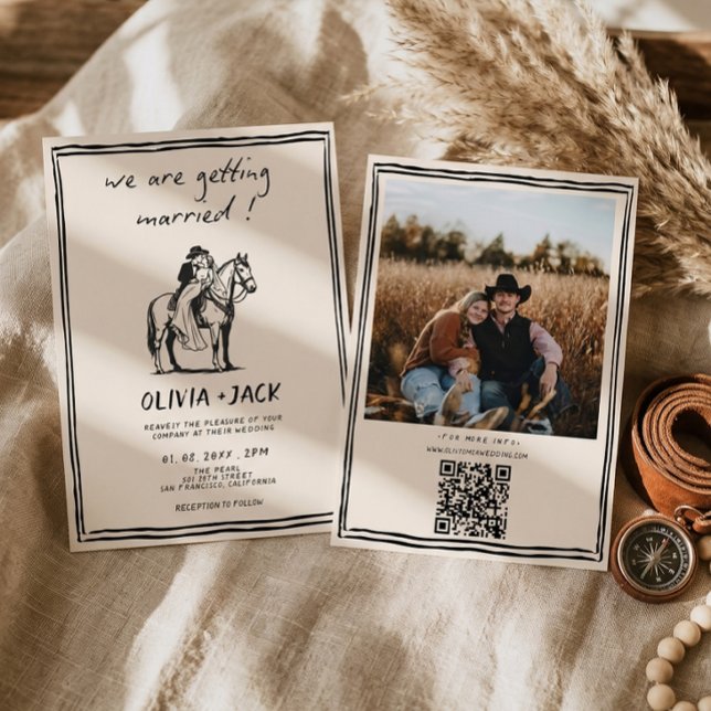 Invitación Casándose occidental Código QR de Boda (Subido por el creador)