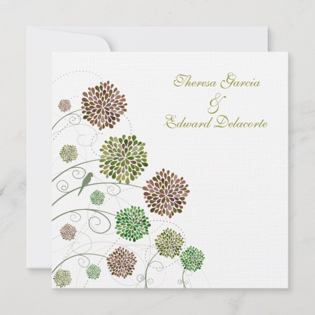 Invitación Casar los aguilones verdes personalizó la (Anverso)