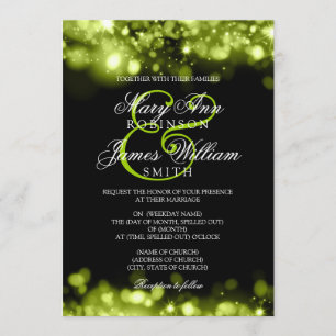 Invitación Casar negro chispeante de la cal de las luces