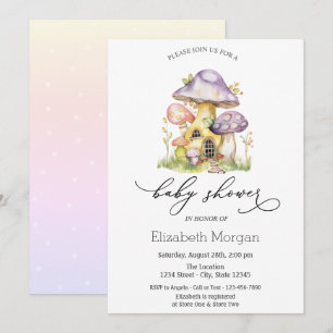 Invitación Casas de champiñones Puntos Ombre Polka