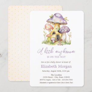 Invitación Casas de Hongos Lunares Baby Shower