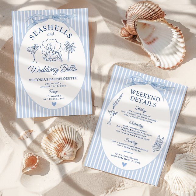 Invitación Casas de mar y campanas Bodas Bachelorette Itinera (Subido por el creador)