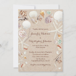 Invitación Casas de mar y Starfish en la boda de la playa