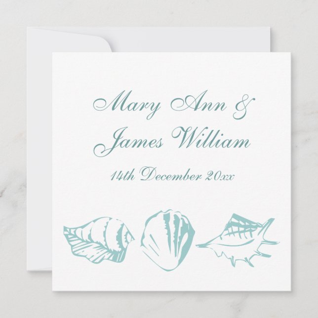 Invitación Casas de playa azules (Anverso)