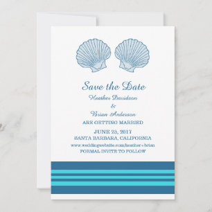 Invitación Casas náuticas azul turquesa salvan la fecha