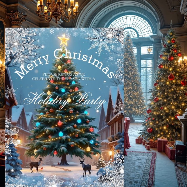 Invitación Casas rústicas navideñas de vacaciones de invierno (Subido por el creador)