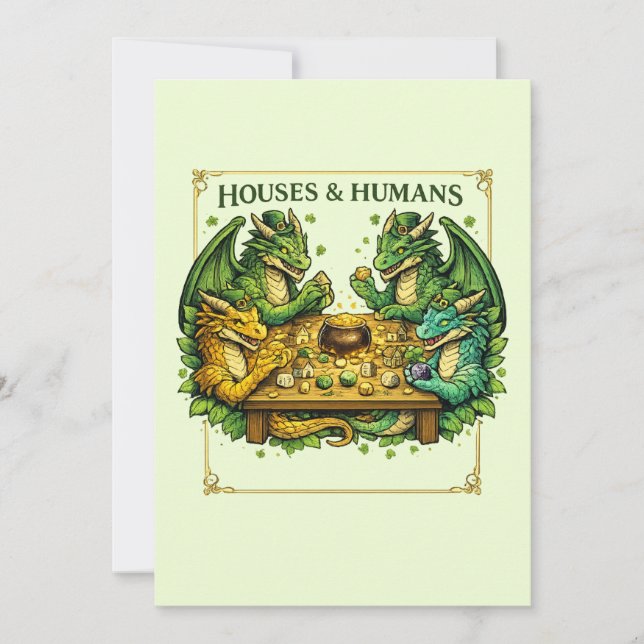 Invitación Casas y Humanos divertidos de DnD para jugadores d (Anverso)