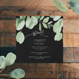 Invitación Cascada de eucalipto negro Cuadrado de ducha de no