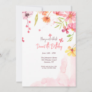 Invitación Cascada de Flores