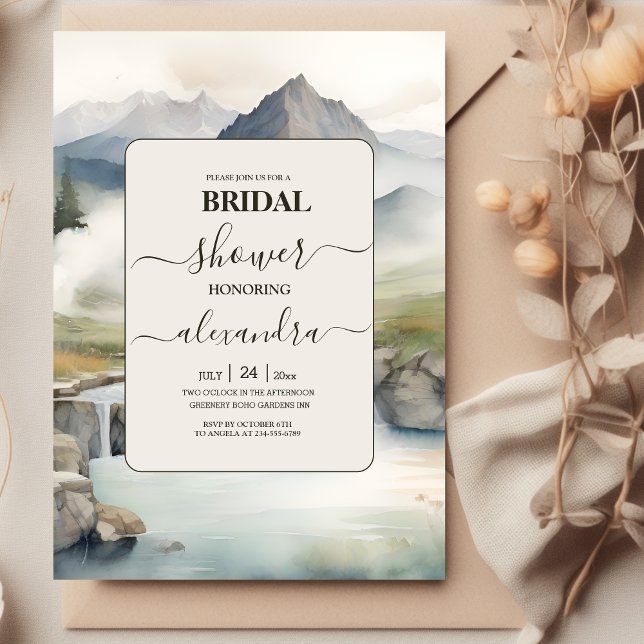Invitación Cascada de montaña rusa Boho Bridal Shower (Subido por el creador)