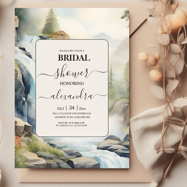 Invitación Cascada de montaña rusa Boho Bridal Shower (Subido por el creador)