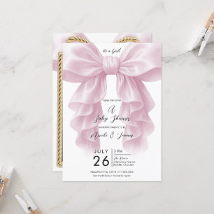 Invitación Cascada Rosa Volante Clase Lujo Baby Shower 
