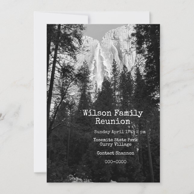 Invitación Cascadas de Yosemite (Anverso)