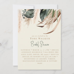 Invitación Cascading Boho Ecru Bridal Shower