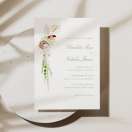 Invitación Cascading Floral Bouquet Wedding