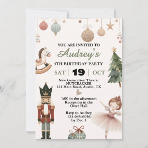 Invitación Cascanueces Cumpleaños de cualquier edad Fiesta