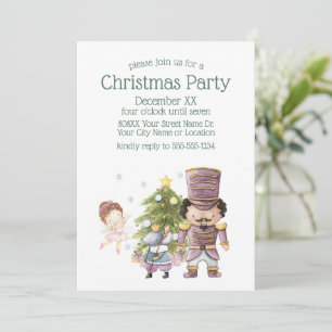 Invitación Cascanueces de Navidad Hada de Azúcar y Rey Ratón