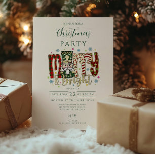 Invitación Cascanueces Navidades Alegres y Brillantes
