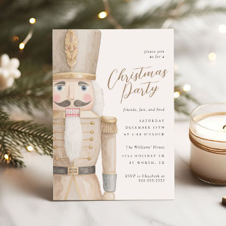 Invitación Cascanueces neutral Elegante Fiesta de Navidad