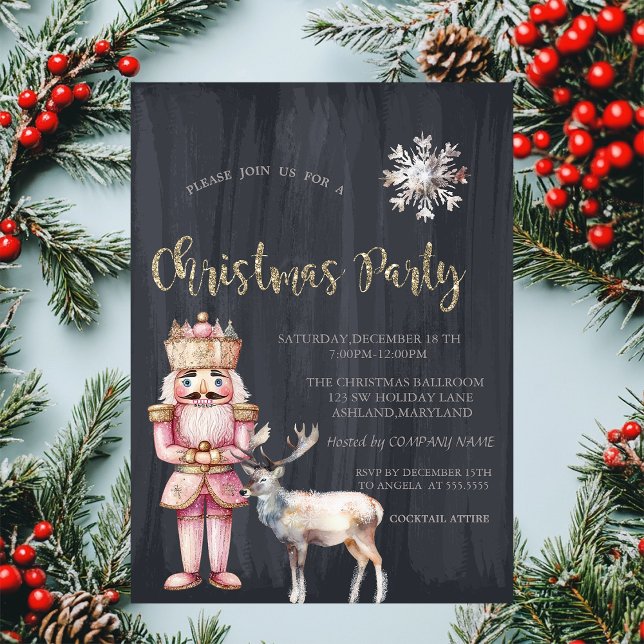 Invitación Cascanueces Reno, Copo de Nieve Navidad  (Subido por el creador)