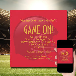 Invitación Casco de fútbol del Día del Juego Rojo