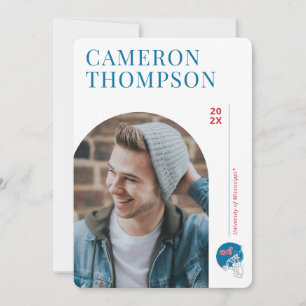 Invitación Casco de fútbol Ole Miss Azul claro