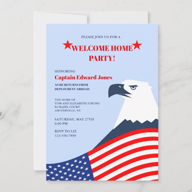 Invitación casera agradable del fiesta de American (Anverso)